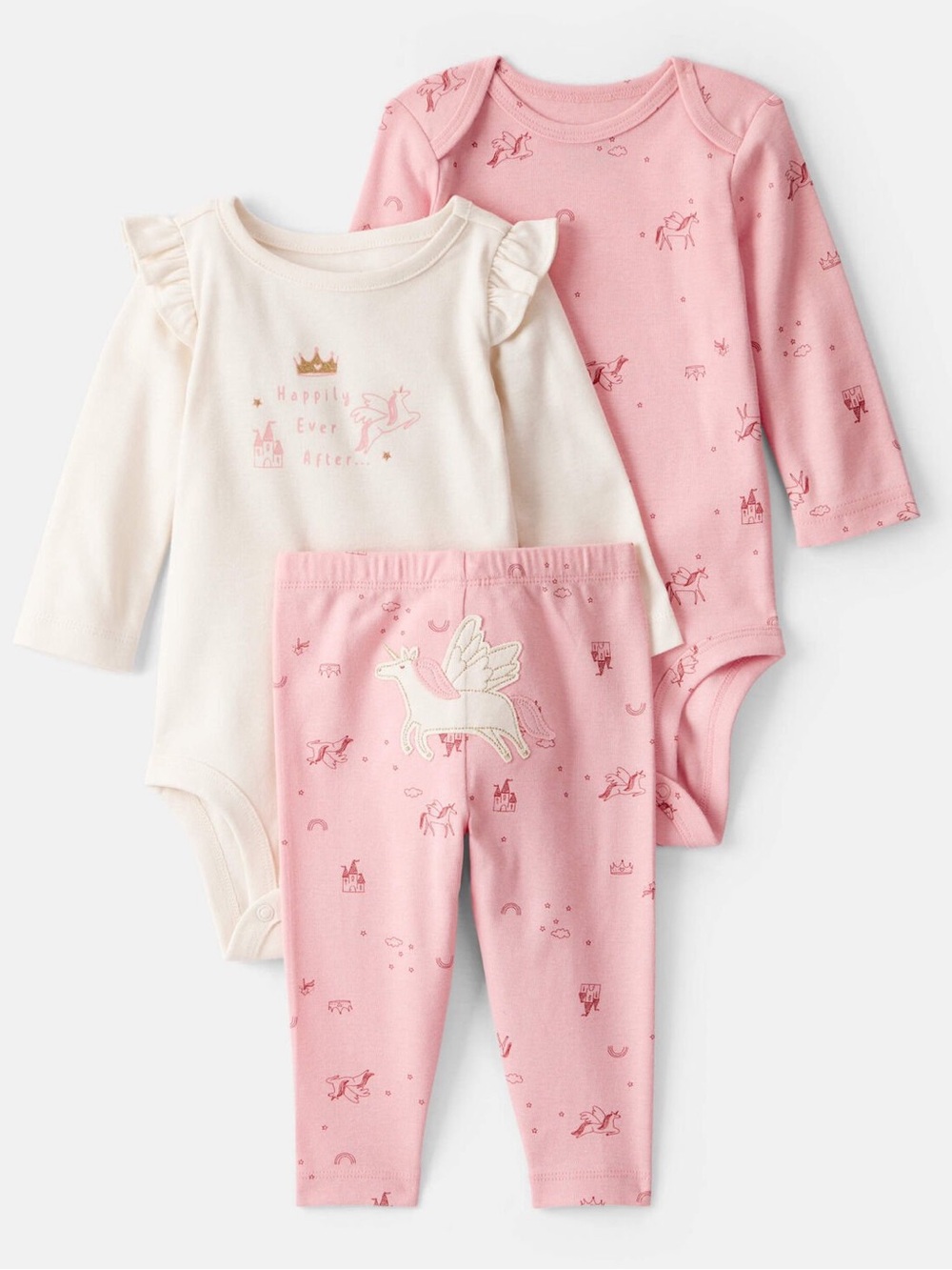 Carter's Cream and Pink Unicorn Onesie Set 🦄